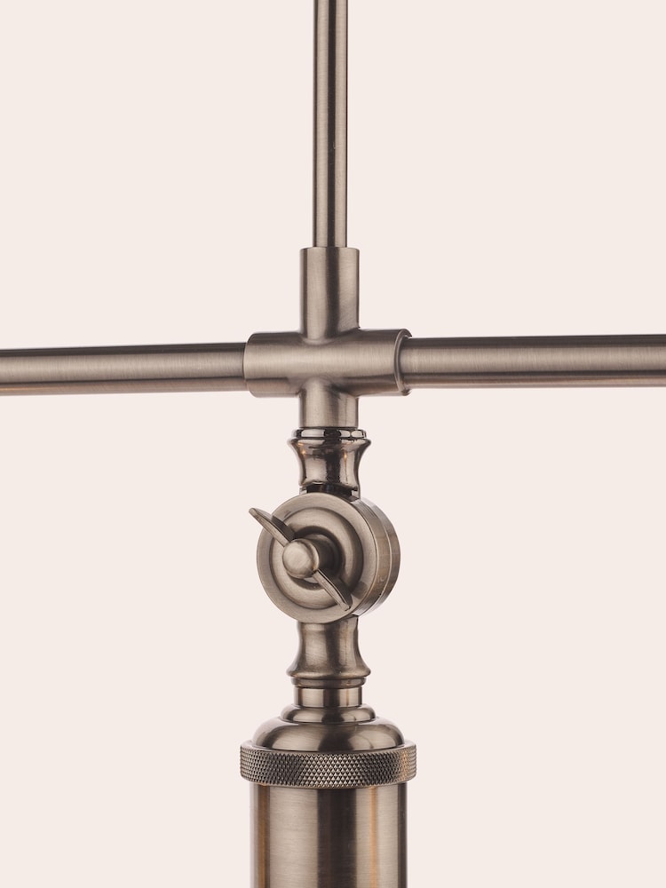 Laura Ashley Pewter Isaac 3 Light Linear Pendant Bar Ceiling Light - Image 2 of 4