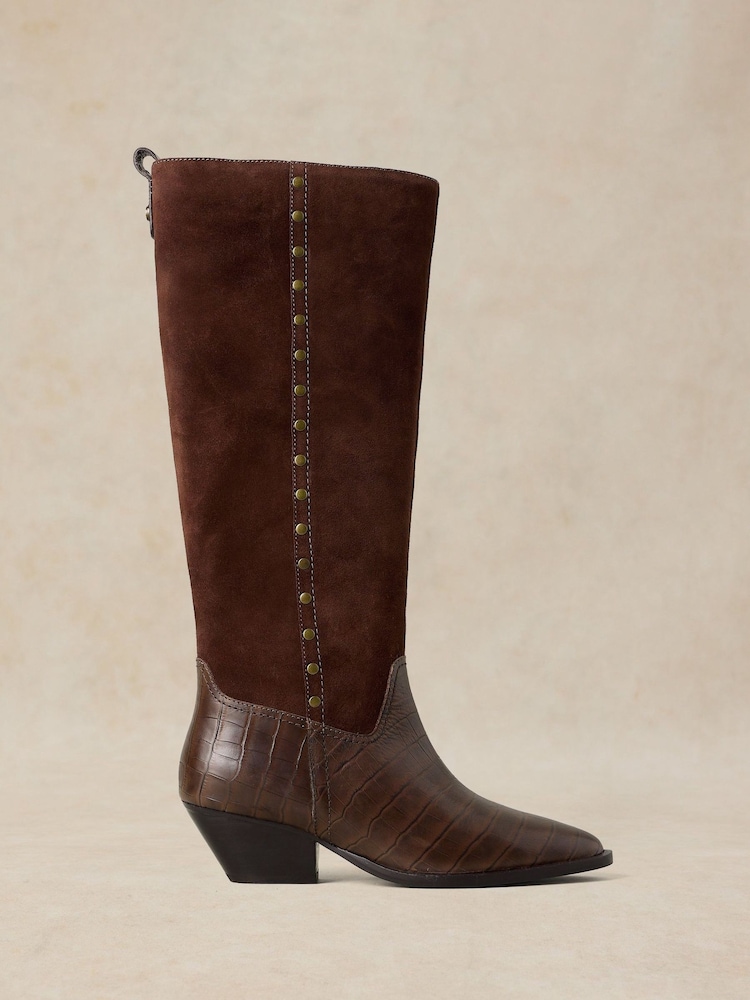 White Stuff Brown Janie Western Knee High Boots - Image 1 of 4 White Stuff Brown Janie Western Knee High Boots - Image 1 of 4