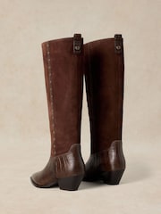 White Stuff Brown Janie Western Knee High Boots - Image 3 of 4