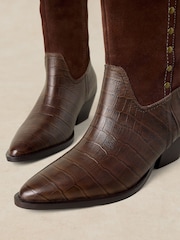 White Stuff Brown Janie Western Knee High Boots - Image 4 of 4