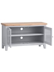 K Interiors Grey Oak Windsor Solid Wood Standard TV Unit - Image 3 of 6