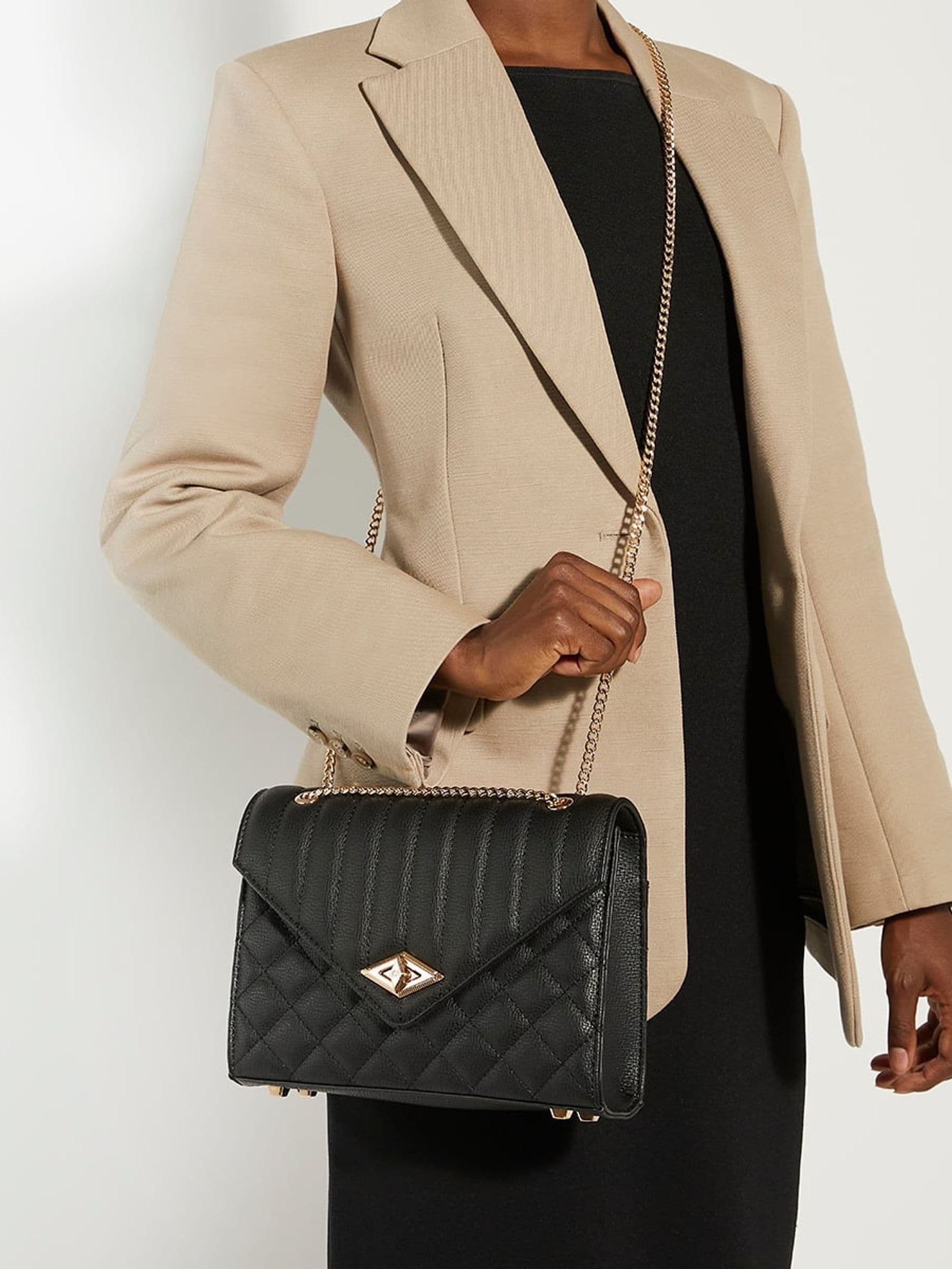 Black quilted clutch bag online