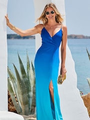 Sosandar Blue Ombre Printed Maxi Dress - Image 1 of 5