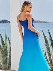 Sosandar Blue Ombre Printed Maxi Dress - Image 2 of 5