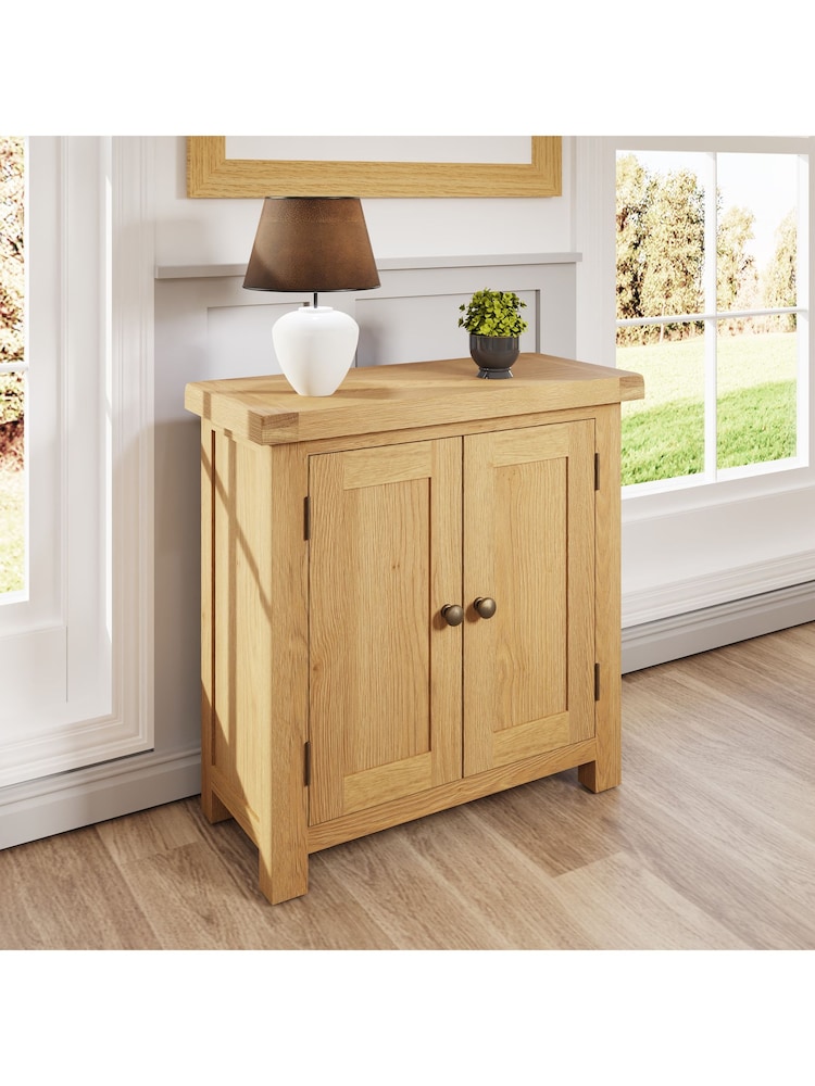 K Interiors Oak Canterbury Solid Wood Cupboard - Image 1 of 6