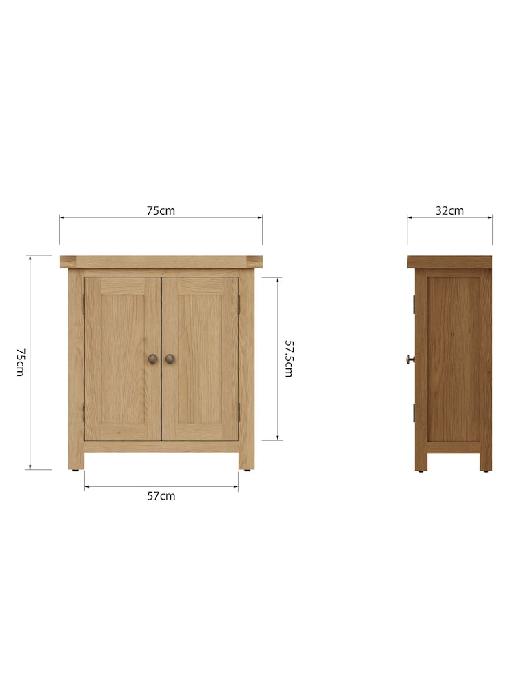 K Interiors Oak Canterbury Solid Wood Cupboard - Image 6 of 6