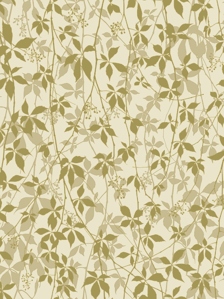 Clarissa Hulse Buttermilk  Gold Virginia Creeper A4 Wallpaper Sample - Image 2 of 3