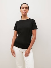 Black The Everyday Crew Neck Cotton Rich Short Sleeve T-Shirt - Image 1 of 6