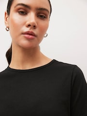 Black The Everyday Crew Neck Cotton Rich Short Sleeve T-Shirt - Image 3 of 6