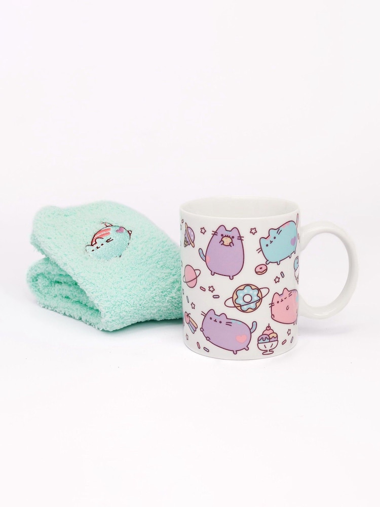 Vanilla Underground Green Pusheen Green Mug and Sock Set - Image 1 of 5