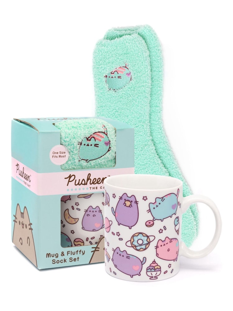 Vanilla Underground Green Pusheen Green Mug and Sock Set - Image 2 of 5