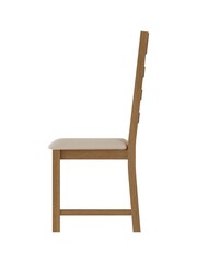 K Interiors Oak Canterbury Solid Wood Ladder Back Chair With Fabric Seat - Image 3 of 6