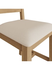 K Interiors Oak Canterbury Solid Wood Ladder Back Chair With Fabric Seat - Image 4 of 6