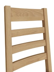 K Interiors Oak Canterbury Solid Wood Ladder Back Chair With Fabric Seat - Image 5 of 6