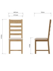 K Interiors Oak Canterbury Solid Wood Ladder Back Chair With Fabric Seat - Image 6 of 6