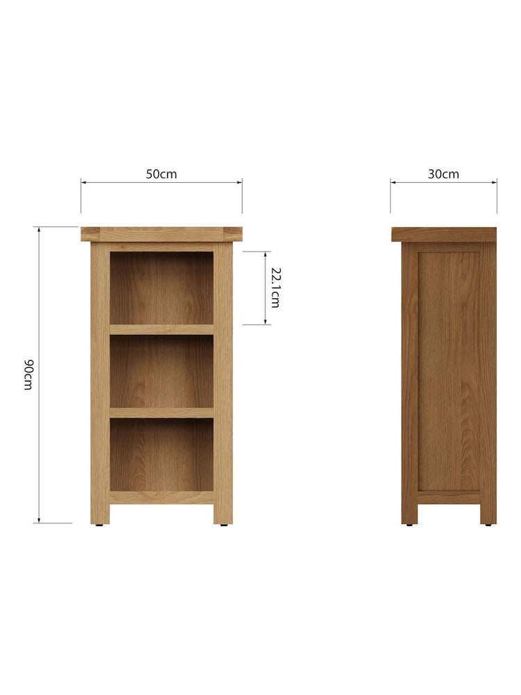 K Interiors Oak Canterbury Solid Wood Narrow Bookcase - Image 6 of 6