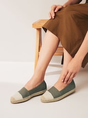 Khaki Green Forever Comfort® Toe Cap Espadrilles - Image 1 of 1