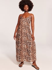 Victoria's Secret Animal Print Modal Leopard Midi Beach Dress - Image 1 of 4