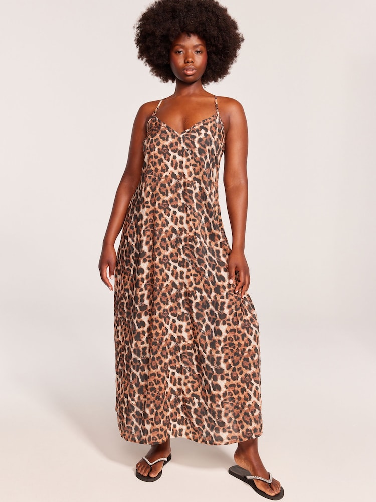 Victoria's Secret Animal Print Modal Leopard Midi Beach Dress - Image 1 of 4