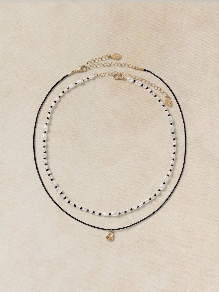 White Stuff Black Pearl Layer Necklace - Image 1 of 2