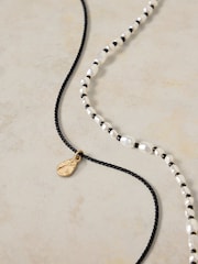 White Stuff Black Pearl Layer Necklace - Image 2 of 2