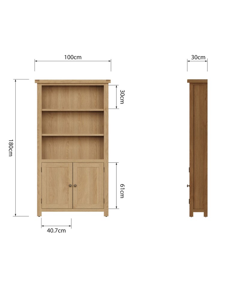 K Interiors Oak Canterbury Solid Wood Large Bookcase - Image 6 of 6