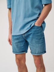 Mid Blue Summer Weight Denim Shorts - Image 1 of 8