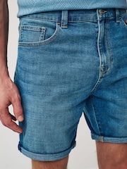 Mid Blue Summer Weight Denim Shorts - Image 4 of 8