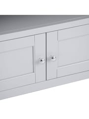 K Interiors Grey Oak Windsor Solid Wood Corner TV Unit - Image 5 of 6