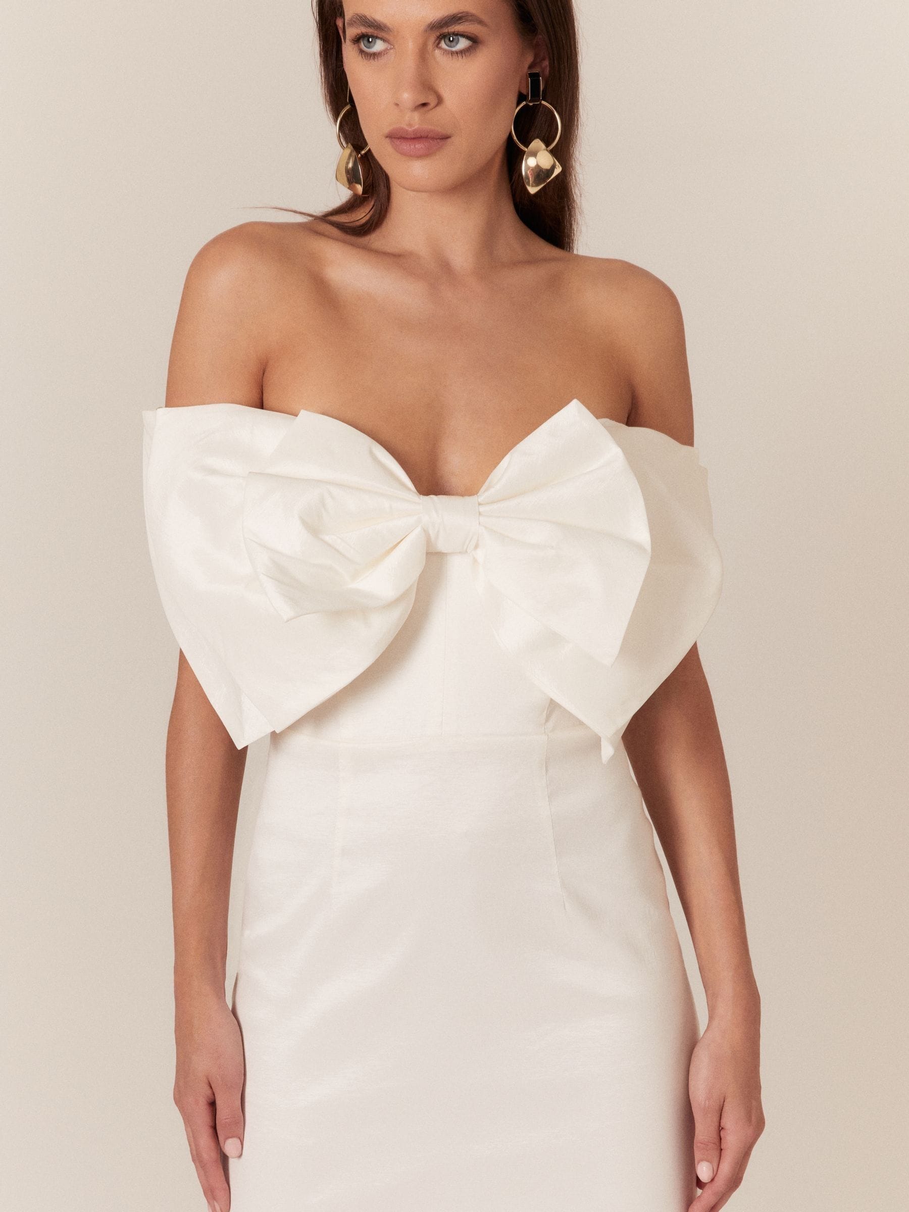 White bow tie dress best sale