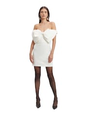 Bardot White White Bow Tie Mini Dress - Image 2 of 6