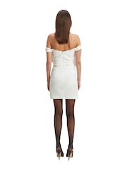 Bardot White White Bow Tie Mini Dress - Image 3 of 6