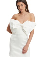 Bardot White White Bow Tie Mini Dress - Image 5 of 6