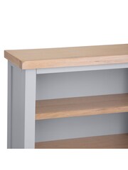 K Interiors Grey Oak Windsor Solid Wood Small Wide Bookcase - Image 3 of 5