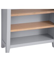 K Interiors Grey Oak Windsor Solid Wood Small Wide Bookcase - Image 4 of 5