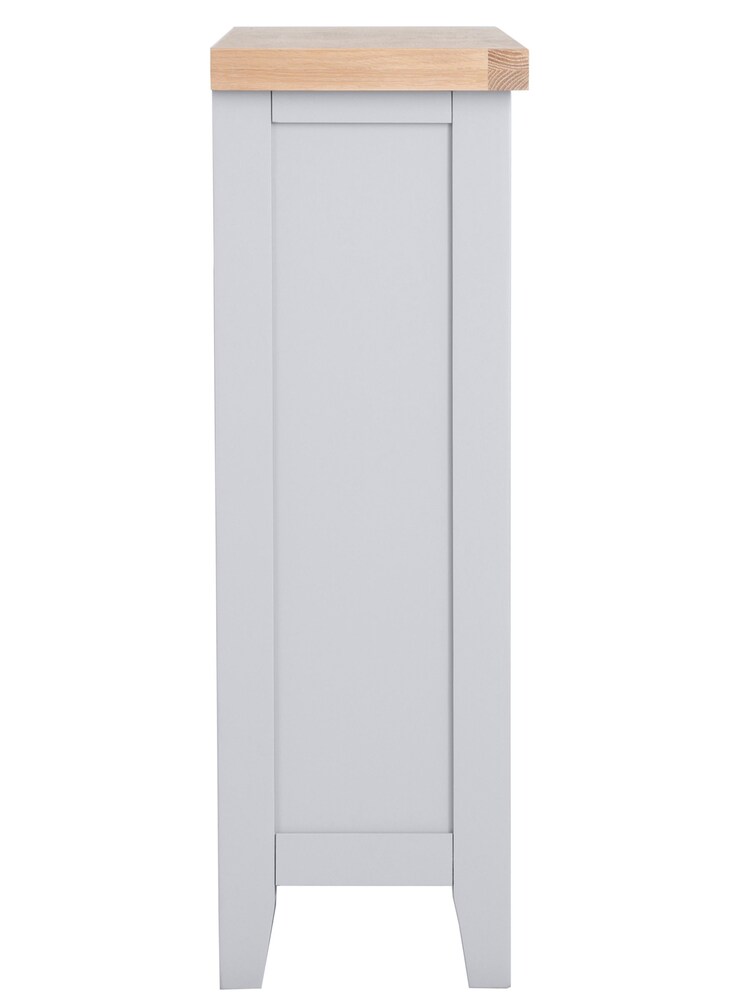 K Interiors Grey Oak Windsor Solid Wood Small Wide Bookcase - Image 5 of 5