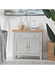 K Interiors Grey Oak Windsor Solid Wood Small Sideboard - Image 1 of 6