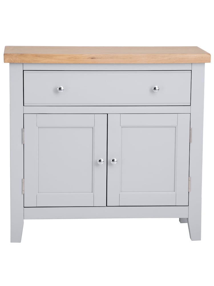 K Interiors Grey Oak Windsor Solid Wood Small Sideboard - Image 6 of 6