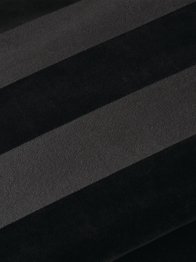 Style Sisters Black Velvet Stripe Cushion - Image 2 of 3