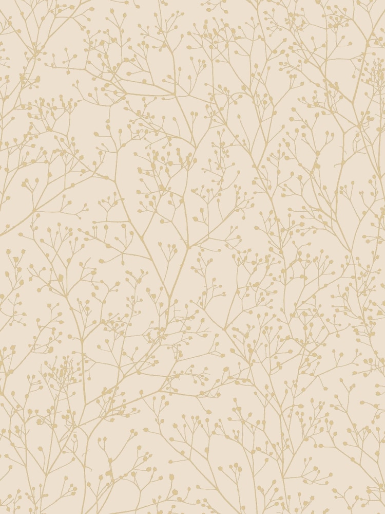Clarissa Hulse Vanilla  Pewter Gypsophila A4 Wallpaper Sample - Image 2 of 3