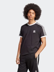 adidas Black Adicolor Classics 3-Stripes 100% Cotton T-Shirt - Image 1 of 7