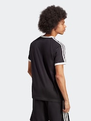 adidas Black Adicolor Classics 3-Stripes 100% Cotton T-Shirt - Image 3 of 7