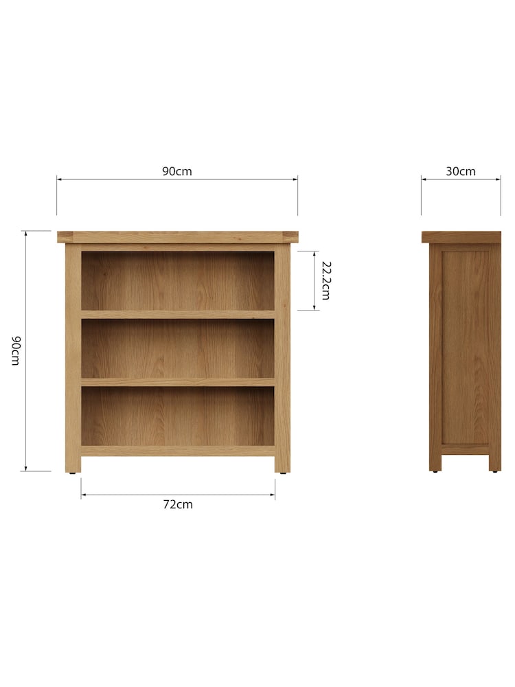 K Interiors Oak Canterbury Solid Wood Small Bookcase - Image 6 of 6