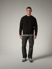 Charcoal Grey Straight Authentic Stretch Cotton Blend Cargo Trousers - Image 2 of 9
