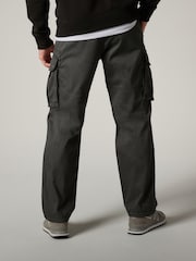 Charcoal Grey Straight Authentic Stretch Cotton Blend Cargo Trousers - Image 3 of 9