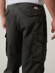 Charcoal Grey Straight Authentic Stretch Cotton Blend Cargo Trousers - Image 5 of 9