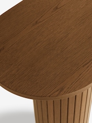 Dark Natural Hyde Oak Veneer Tambour Console Dressing Table - Image 3 of 4