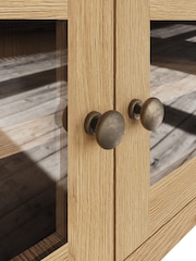 K Interiors Oak Canterbury Solid Wood Standard TV Unit with Glass Doors - Image 3 of 6