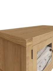 K Interiors Oak Canterbury Solid Wood Standard TV Unit with Glass Doors - Image 5 of 6