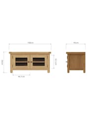 K Interiors Oak Canterbury Solid Wood Standard TV Unit with Glass Doors - Image 6 of 6